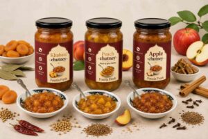 Fruit Chutney Trio Bundle by Fouzia Fresh featuring Apple Chutney, Khubani Chutney, and Peach Chutney – Premium Homemade Fruit Chutney Bundle for ₨2,699